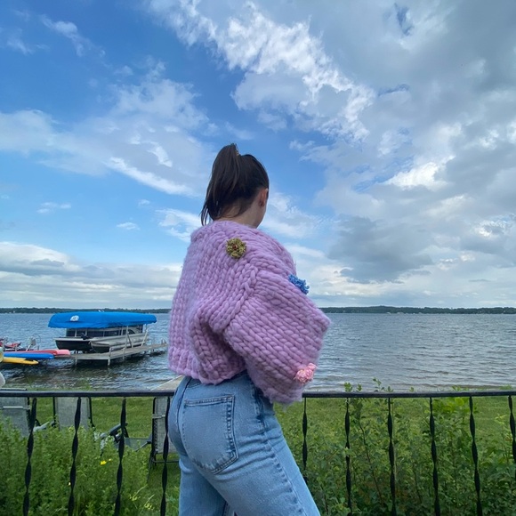 Kiss the Rainbow Chunky Knit Cardigan - Picture 3 of 4